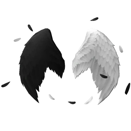 Black and white angel wings