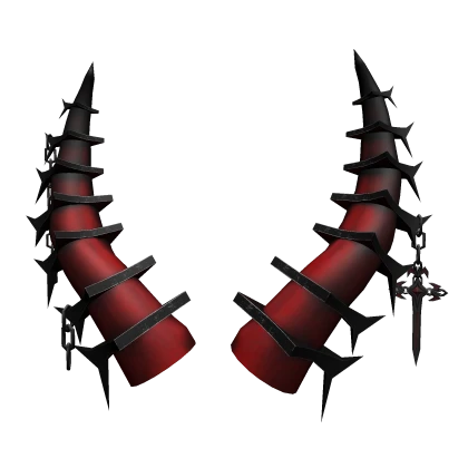 Red Demonic Chain Horns