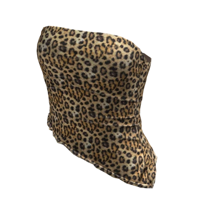 Tube Top Leopard Short Tight Baby Baddie Tee Shirt