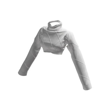 Ultra Cropped 1994 Knit Sweater in White