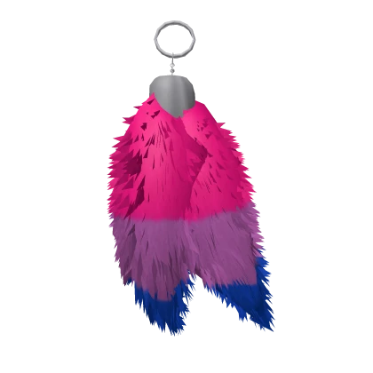 Double Bi Pride Raccoon Tails Keychain