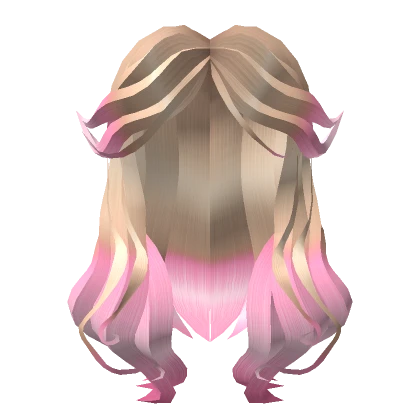 Blonde to Pink Ombre Aesthetic Floof Wavy Hair