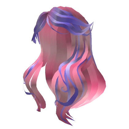 Pink - Purple Streaks Aesthetic Floof Wavy Hair