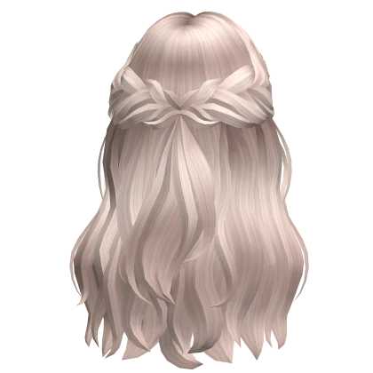 Wavy Braided Half Up Cottagecore Hair (Platinum)