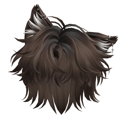 Brown Pierced Cat Ears Hair