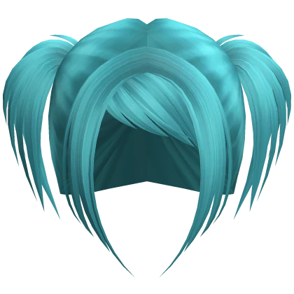 ☆ scene rockstar messy pigtails ocean blue