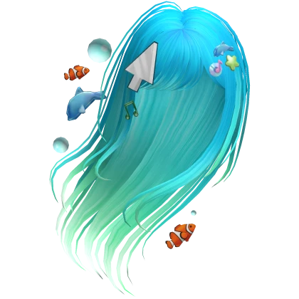 Frutiger Aero Windblown Hair (Blue and Green)