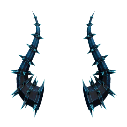 Ice Blue Spiked Horns 