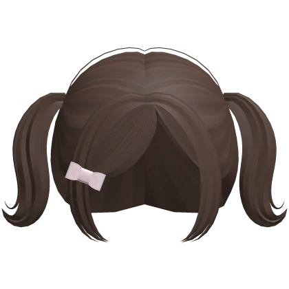 ♡ : brown kawaii baby pigtails + bow