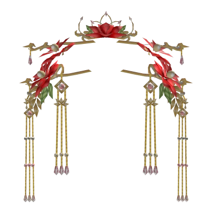 Traditional Floral Headpiece (Red)