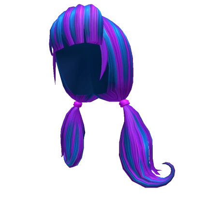 Blue & Purple Bangs w/ Long Pigtails