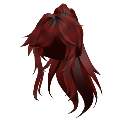 Side swept Messy Ponytail - Red