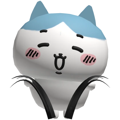 hachiware blue cat holding your hair in black