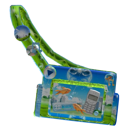 Frutiger aero eco bag with fishes 1.0🫧🌍🌿🐠🌐