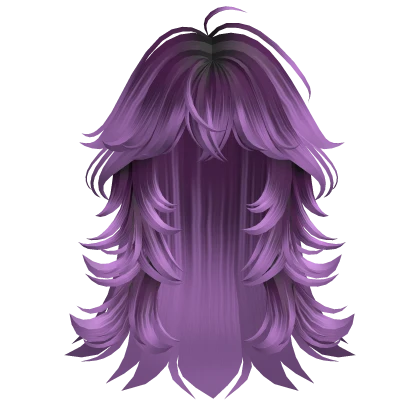 Grape Purple Fluffy Long Spikey Wolf Cut Hair