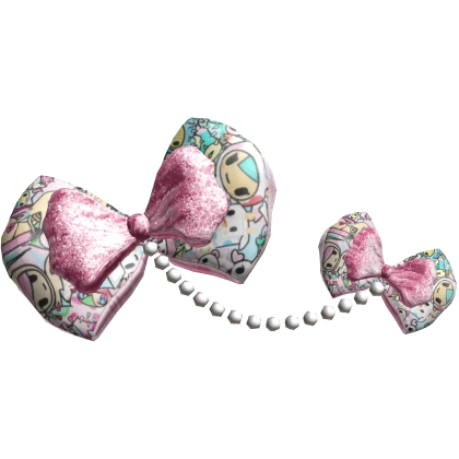 Tokidoki hime gyal Sparkly double bows w Pearls