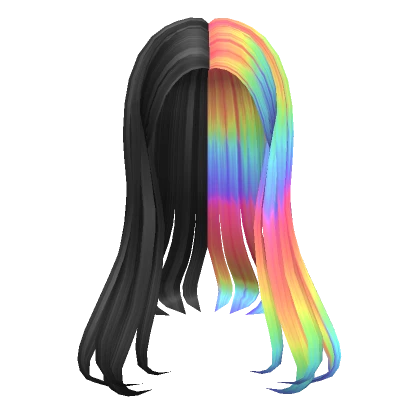 Flowy Long Split Rainbow hair