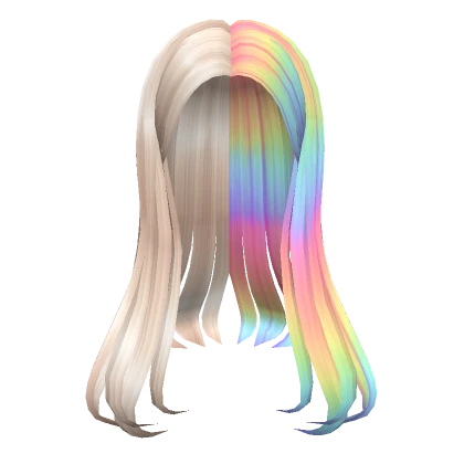 Flowy Long Split Rainbow Hair