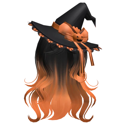 Wispy Waves W/ Orange Witch Hat (Black&Orange)