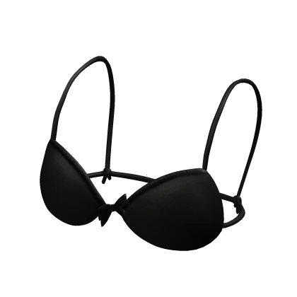 Black Ribbon Bikini Top