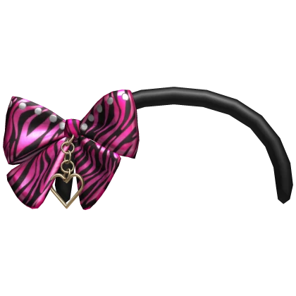 Gyaru Pink Zebra Bow Headband Mcbling Y2K Fashion