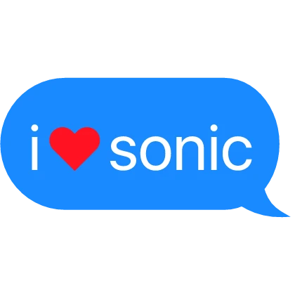 i heart sonic text