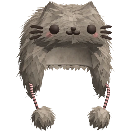 Grey Cat Fluffy Ushanka