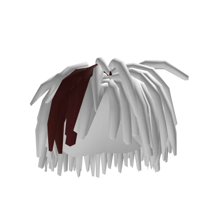 White - Red Messy Long Dreads