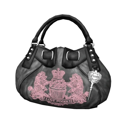 Vintage Couture Velour Slouchy Bag | Dark Grey