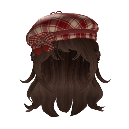 igari mori kei brown hair with red beret coquette