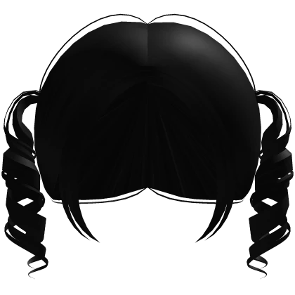 ♡ curly baby pigtails in black