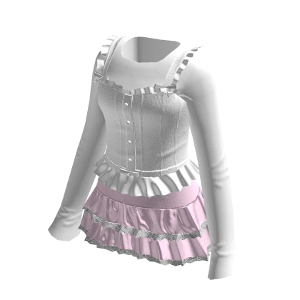 White Outfit Corset Skirt