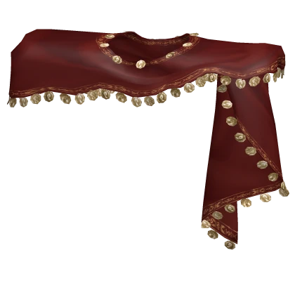 Elegant Coin Satin Red Scarf 1.0