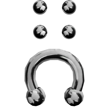 emo 4 gauge septum with piercings silver