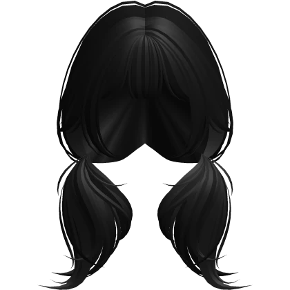 black hair cutesy girl pigtails 