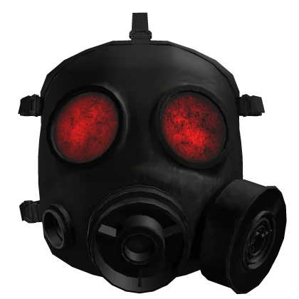 Post Apocalyptic Black Gas Mask with Red Lenses