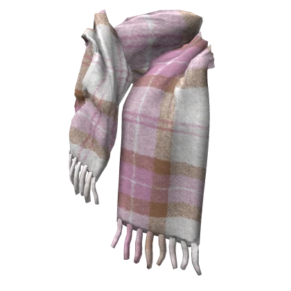 Pink w/ Brown Plaid Oversized Scarf 🫐