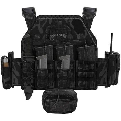Realistic Tactical Ops Vest Black Camo Military