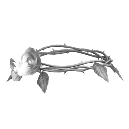 White Silver Rose Tiara Crown