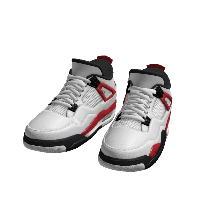 J 4s red & white shoes