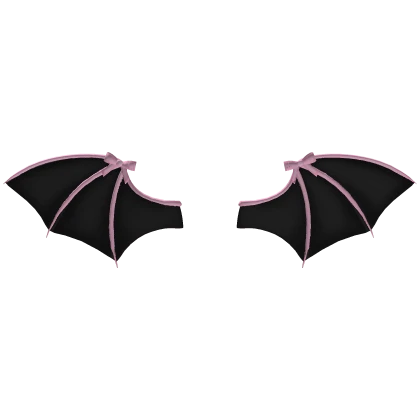 Preppy Bat Wings in Pink and Black w/bow