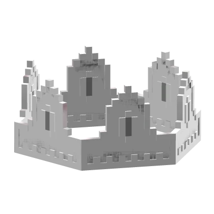 White Grey Animated Glitch 8-Bit Crown