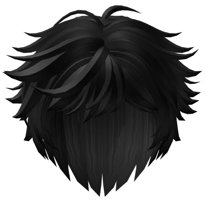 Messy Anime Boy Wolf Cut Hair (Black)