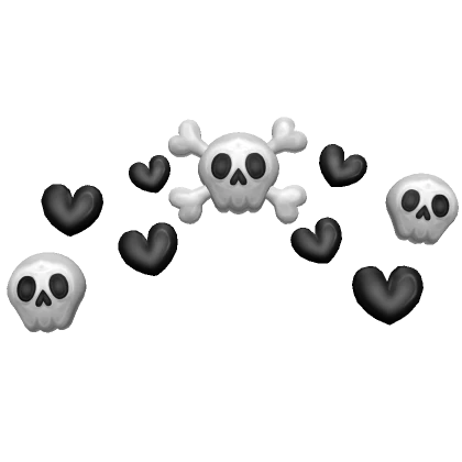 Skulls and Black Hearts Confetti 