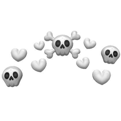 Skulls and White Hearts Confetti 