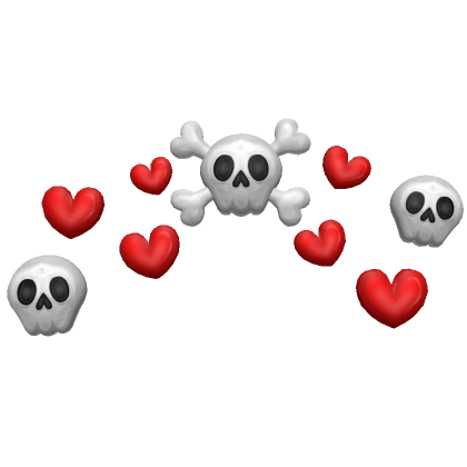 Skulls and Red Hearts Confetti