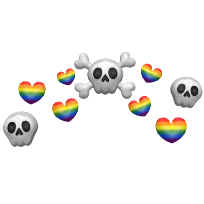 Skulls and Rainbow Hearts Confetti