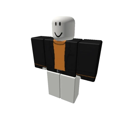 Black Suit w Orange Turtleneck | Gloves [+]