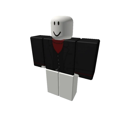 Black Suit w Red Turtleneck | Vest, Gloves [+]