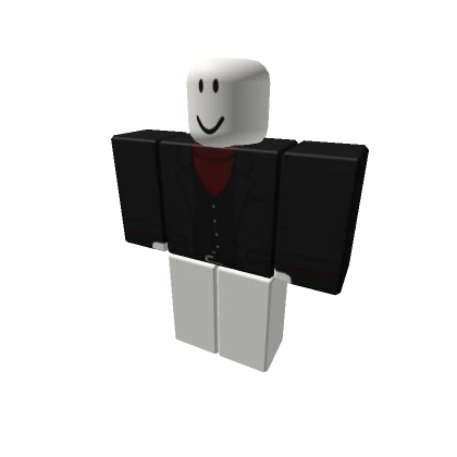 Black Suit w Crimson Turtleneck | Vest, Gloves [+]